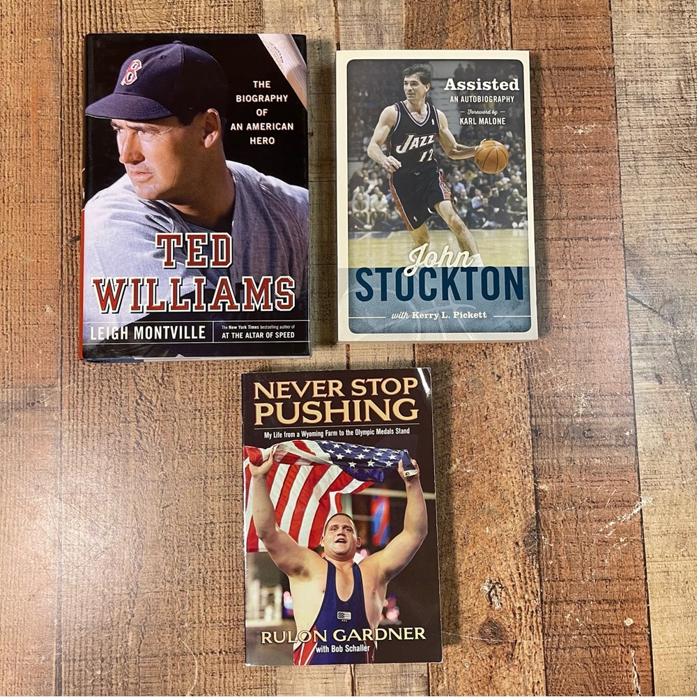 Inspirational Sports Heroes Book Bundle Ted Williams John Stockton Wrestling